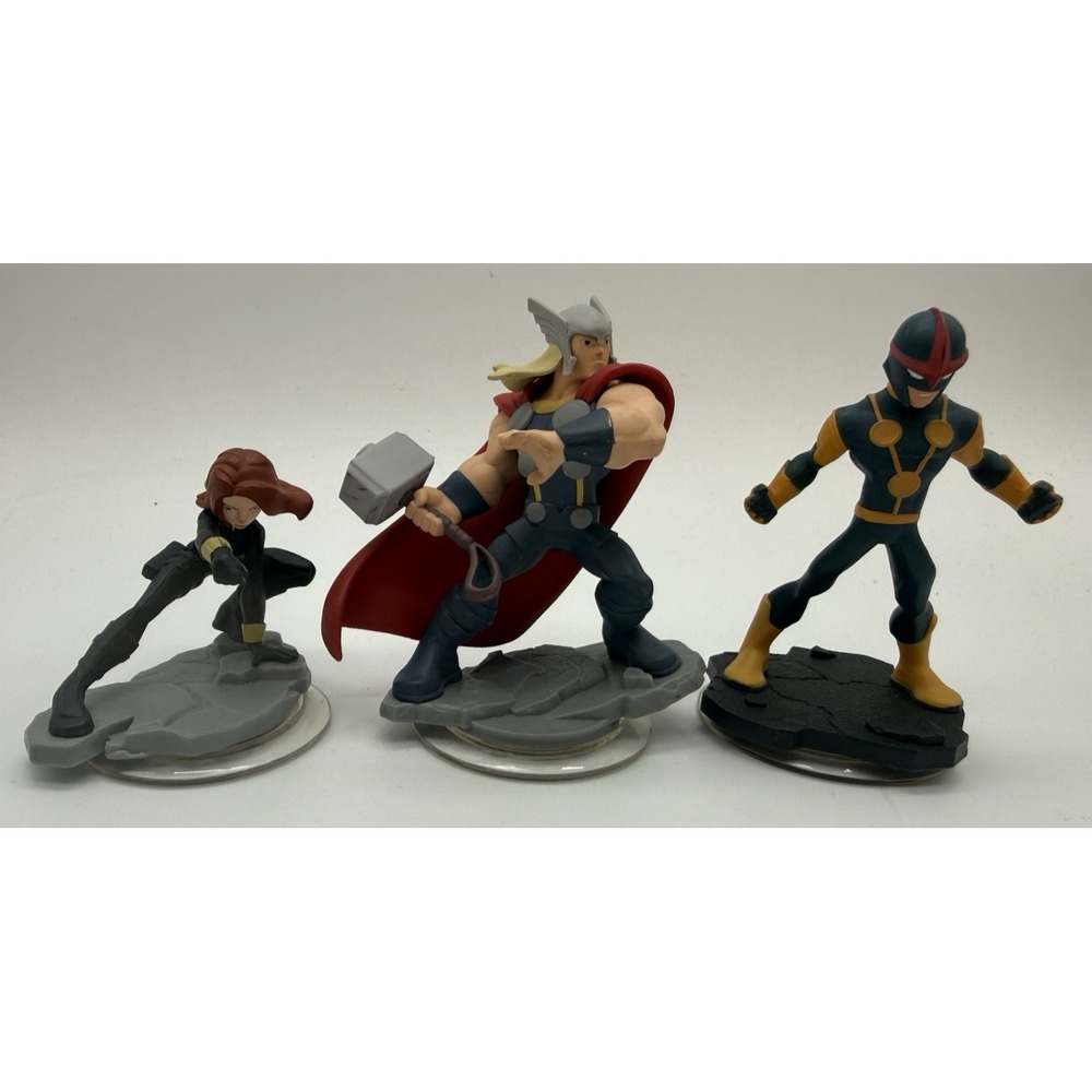 Disney  Infinity Marvel 2.0 Figure Lot Of 3 Thor, Nova, & Black Widow